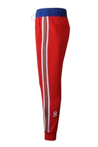 U374 Manufacturing pedicure sports trousers Customized contrast waistband Polar fleece embroidery patch silver zipper trousers Sweatpants center side view